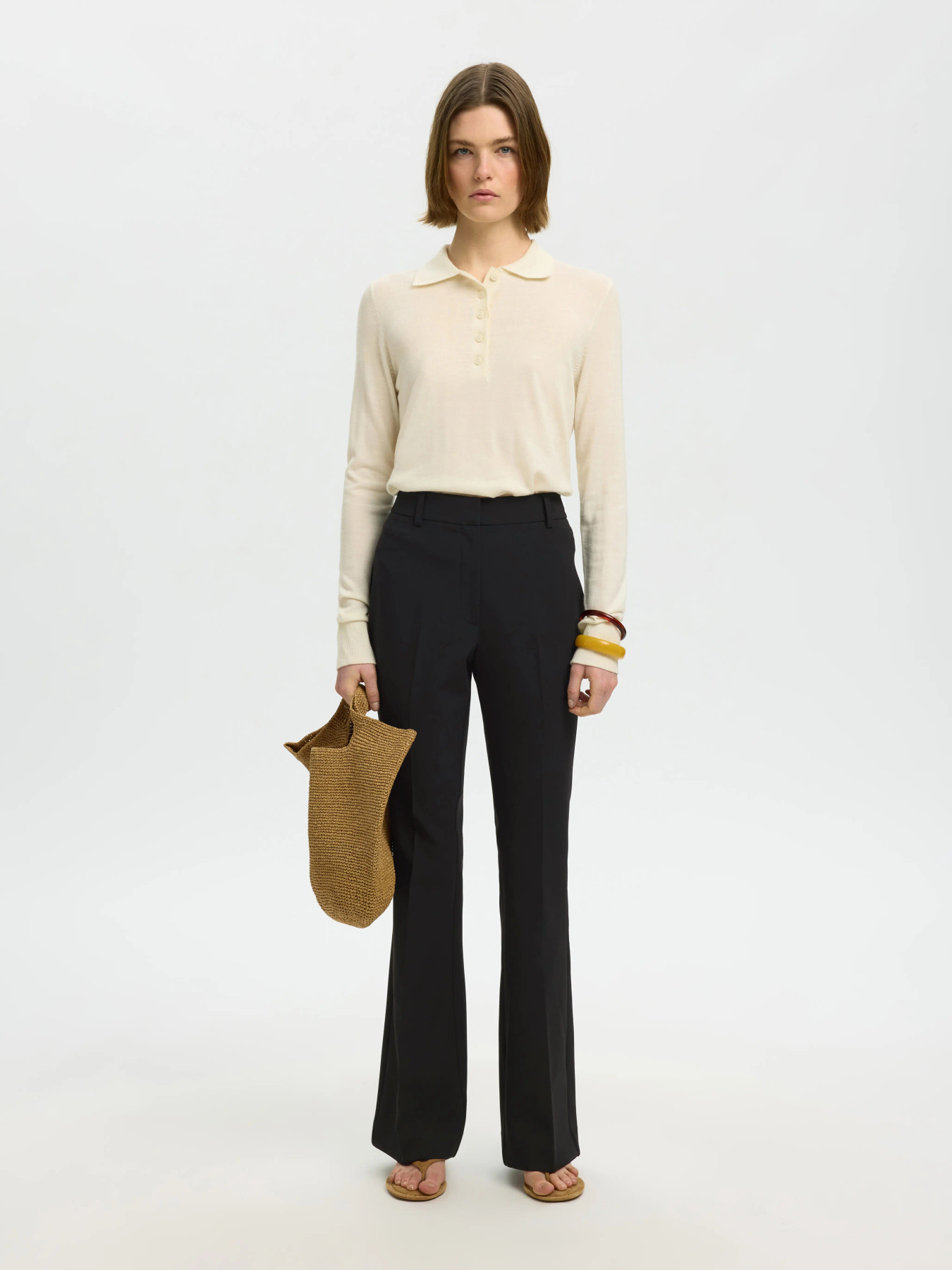 SLWRITA MW SLIM FLARED PANT FD Black - 2