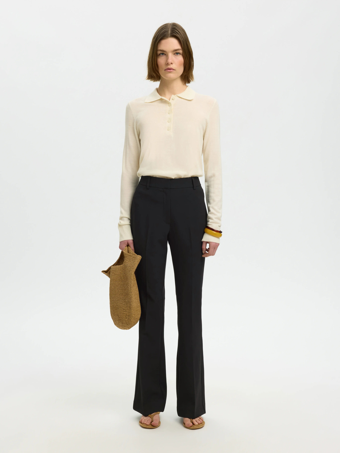 SLWRITA MW SLIM FLARED PANT FD Black - 3