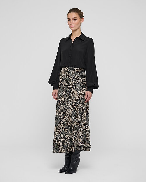 Kjol Kela mönstrad svart/beige/grått - 4