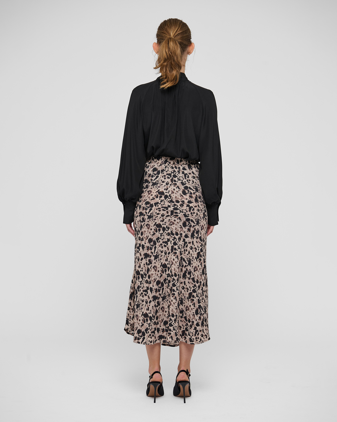 Kjol Kela mönstrad beige/svart - 2