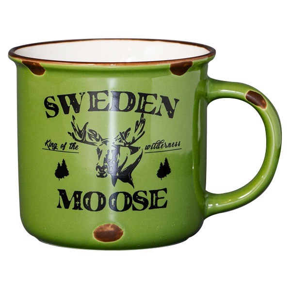 Mugg Stengods Moose Outdoor  grön