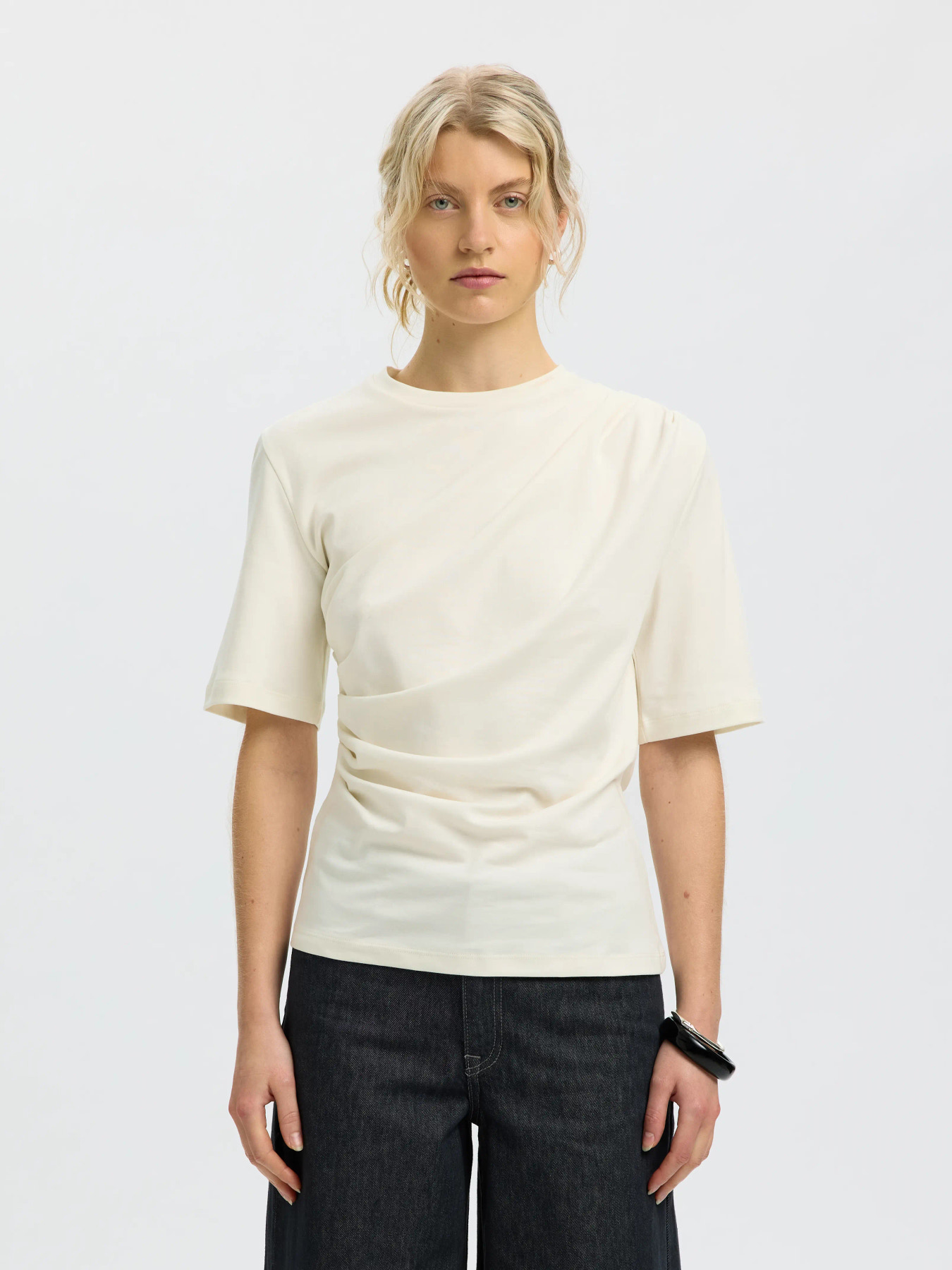 SLWTAJ LIGHT TWIST TEE NOOS Egret - 4