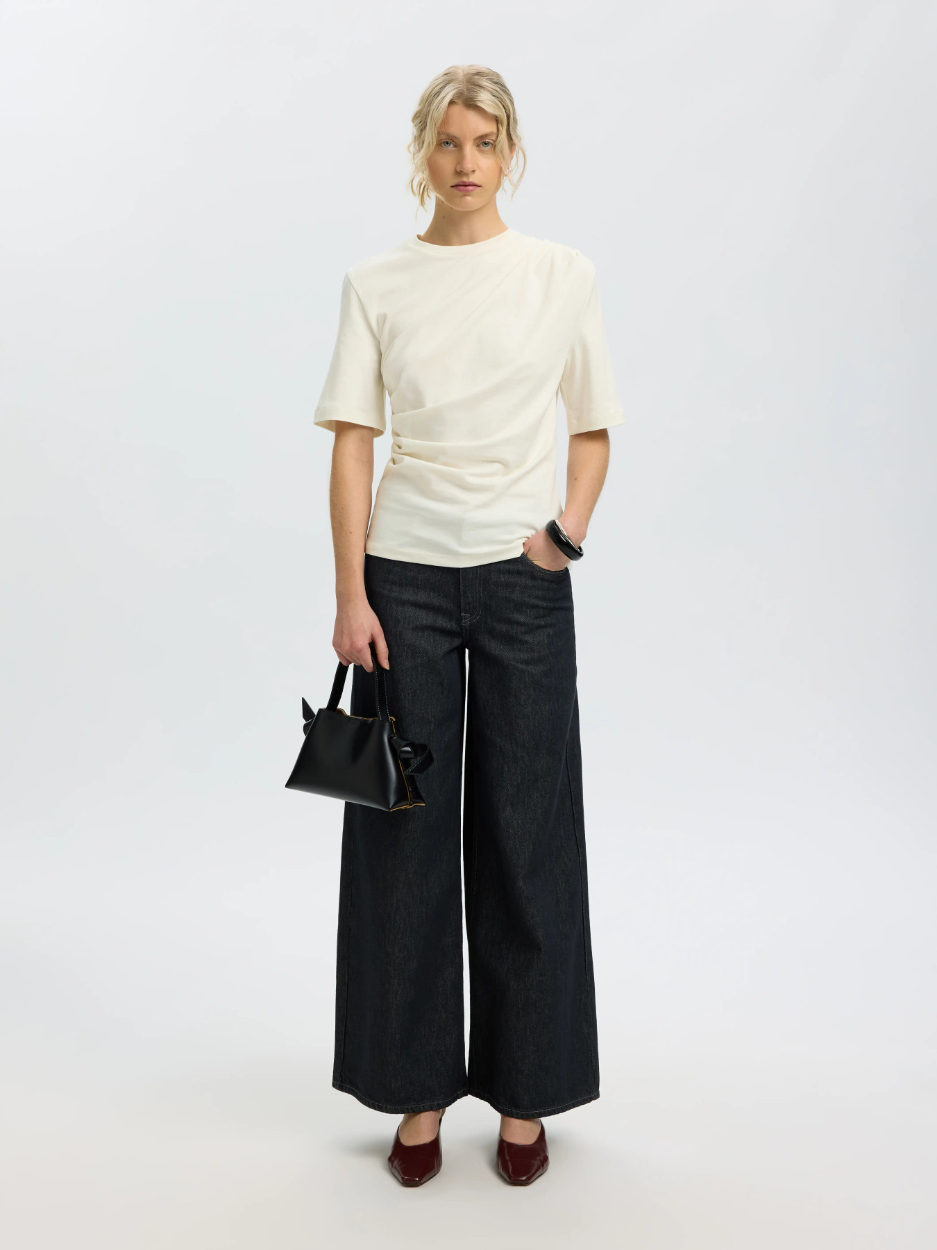 SLWTAJ LIGHT TWIST TEE NOOS Egret - 2