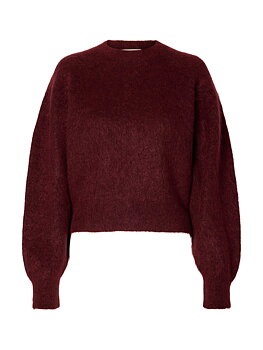 SLWMIRA LS KNIT SHORT O-NECK NOOS Tawny Port