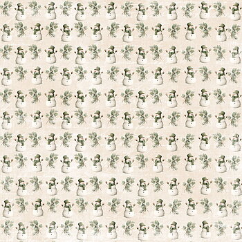 Reprint - Printed  papper 12x12 - Snowman - Cozy Winter Collection 