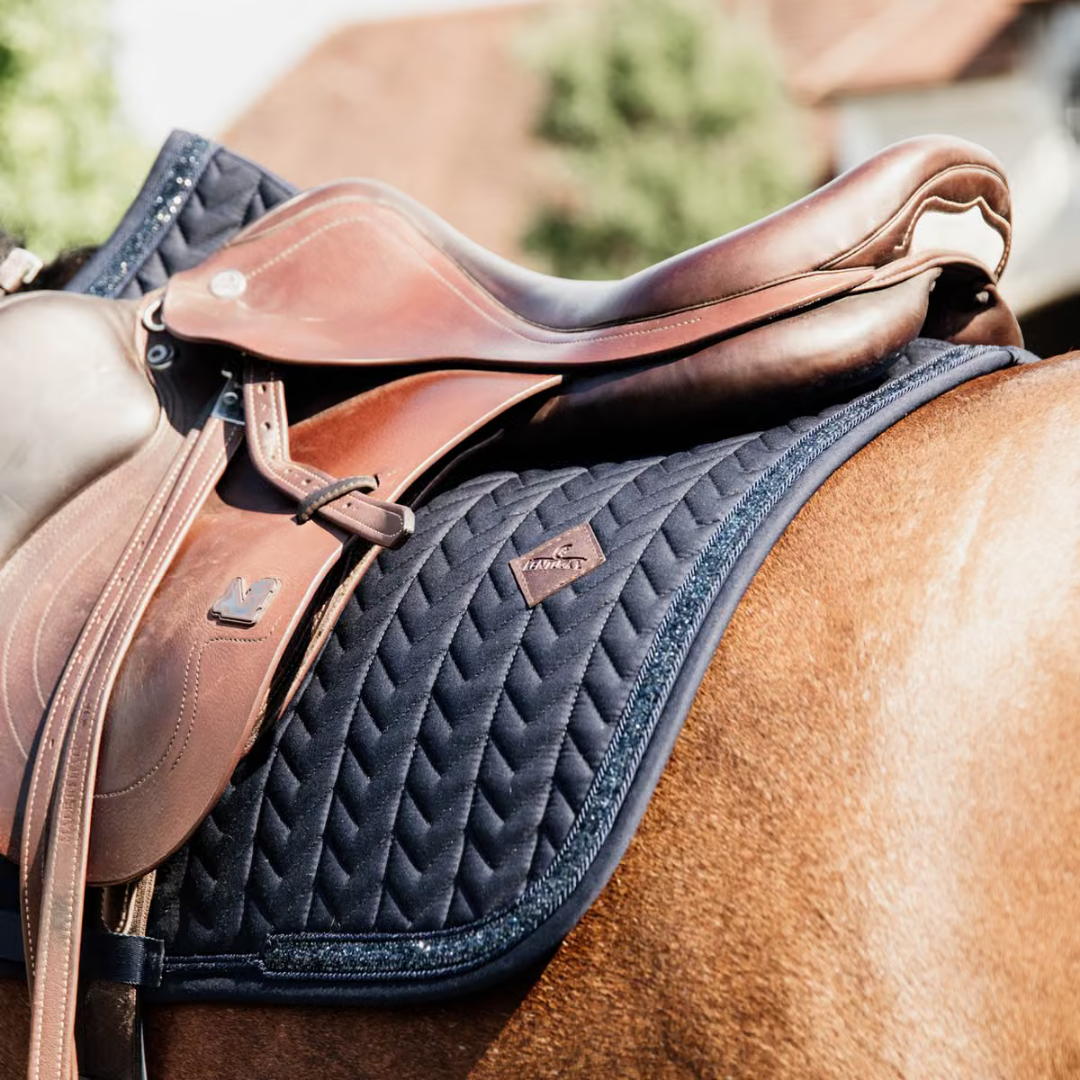 KENTUCKY SADDLE PAD GLITTER STONE JUMPING - NAVY