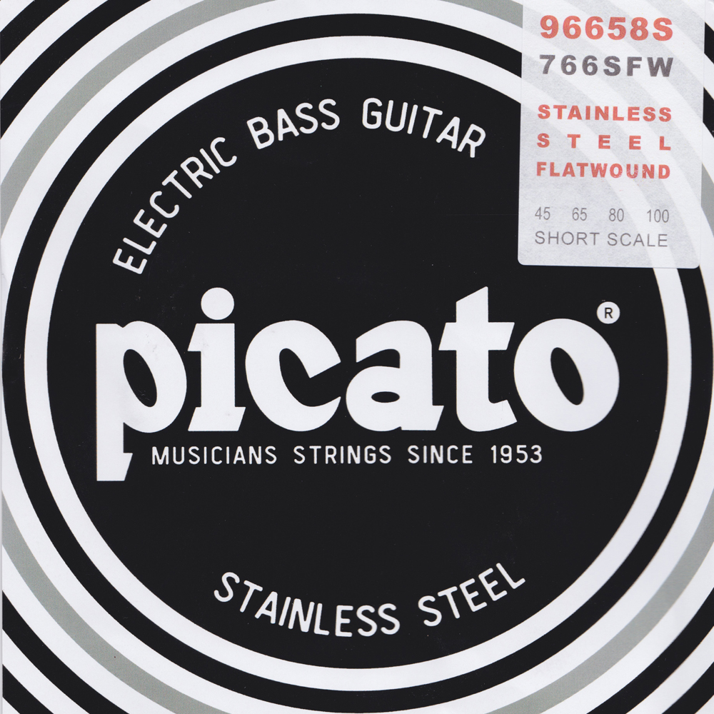 Picato Stainless Steel Flatwound Bass Strings 045-100 (Short scale)