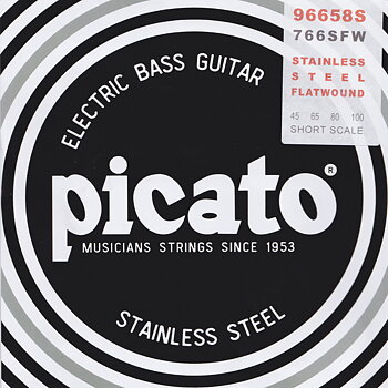 Picato Stainless Steel Flatwound Bass Strings 045-100 (Short scale)