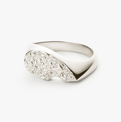 Texturerad BFF Glittrig Ring Silver