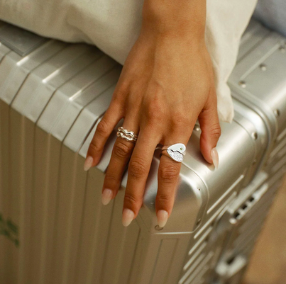 Texturerad BFF Glittrig Ring Silver