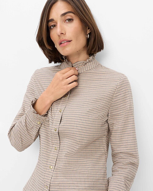 Skjorta Victoria smårutig brun/beige - 3