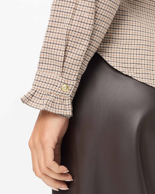 Skjorta Victoria smårutig brun/beige - 4
