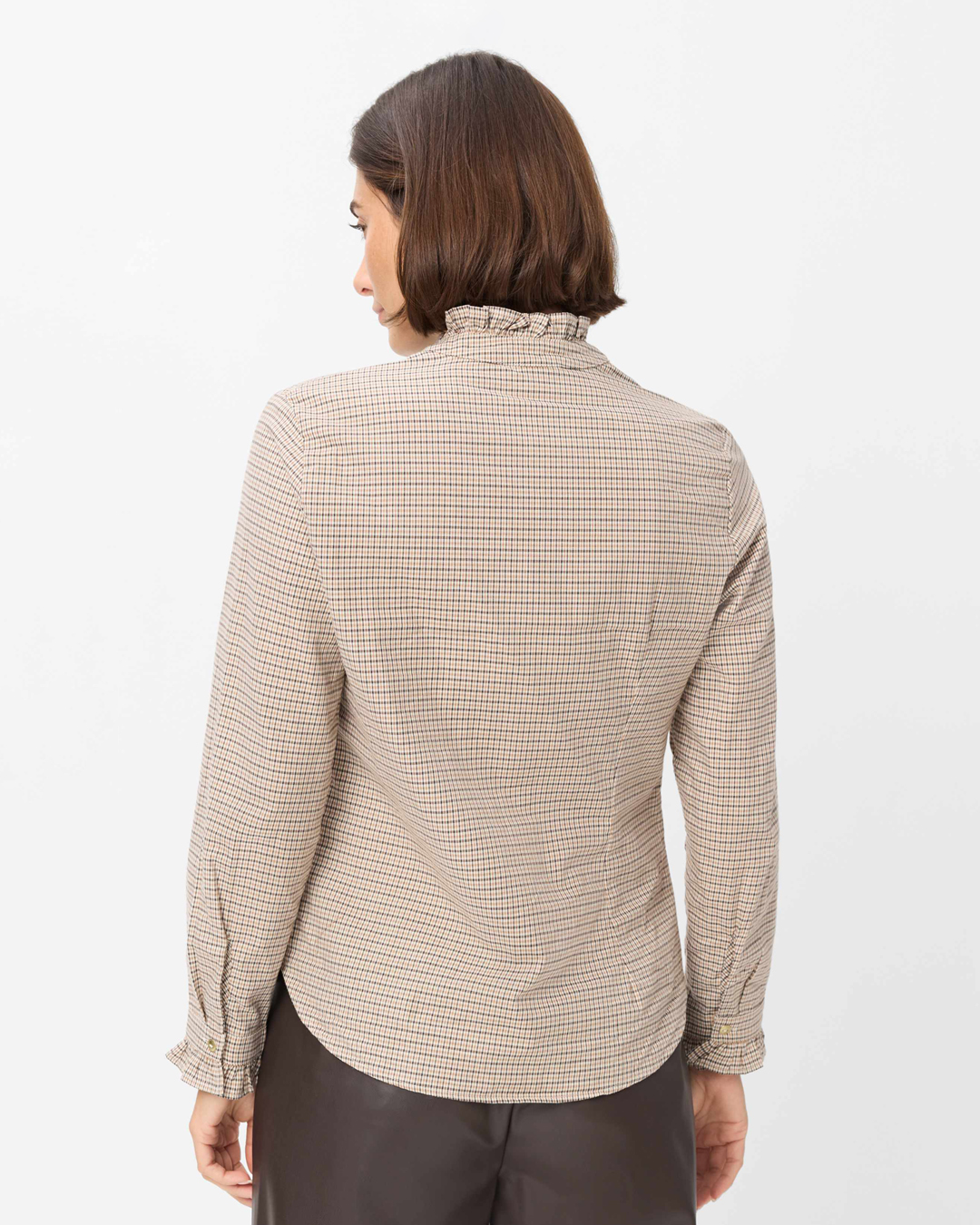 Skjorta Victoria smårutig brun/beige - 2