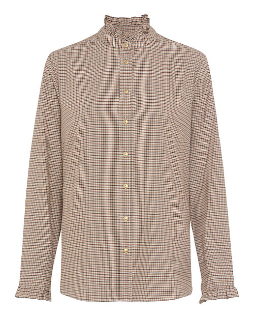 Skjorta Victoria smårutig brun/beige - 5
