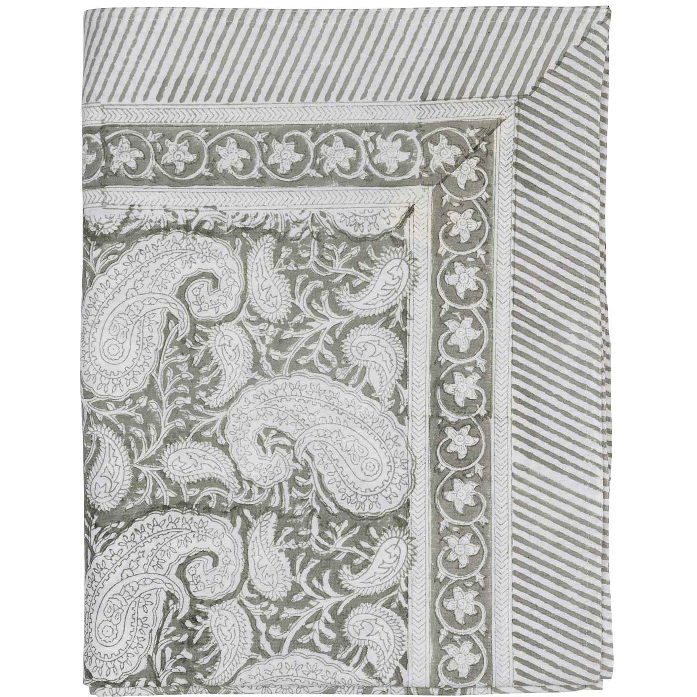 Bommulsduk Big Paisley Light Grey 