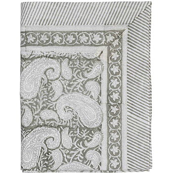 Bommulsduk Big Paisley Light Grey 