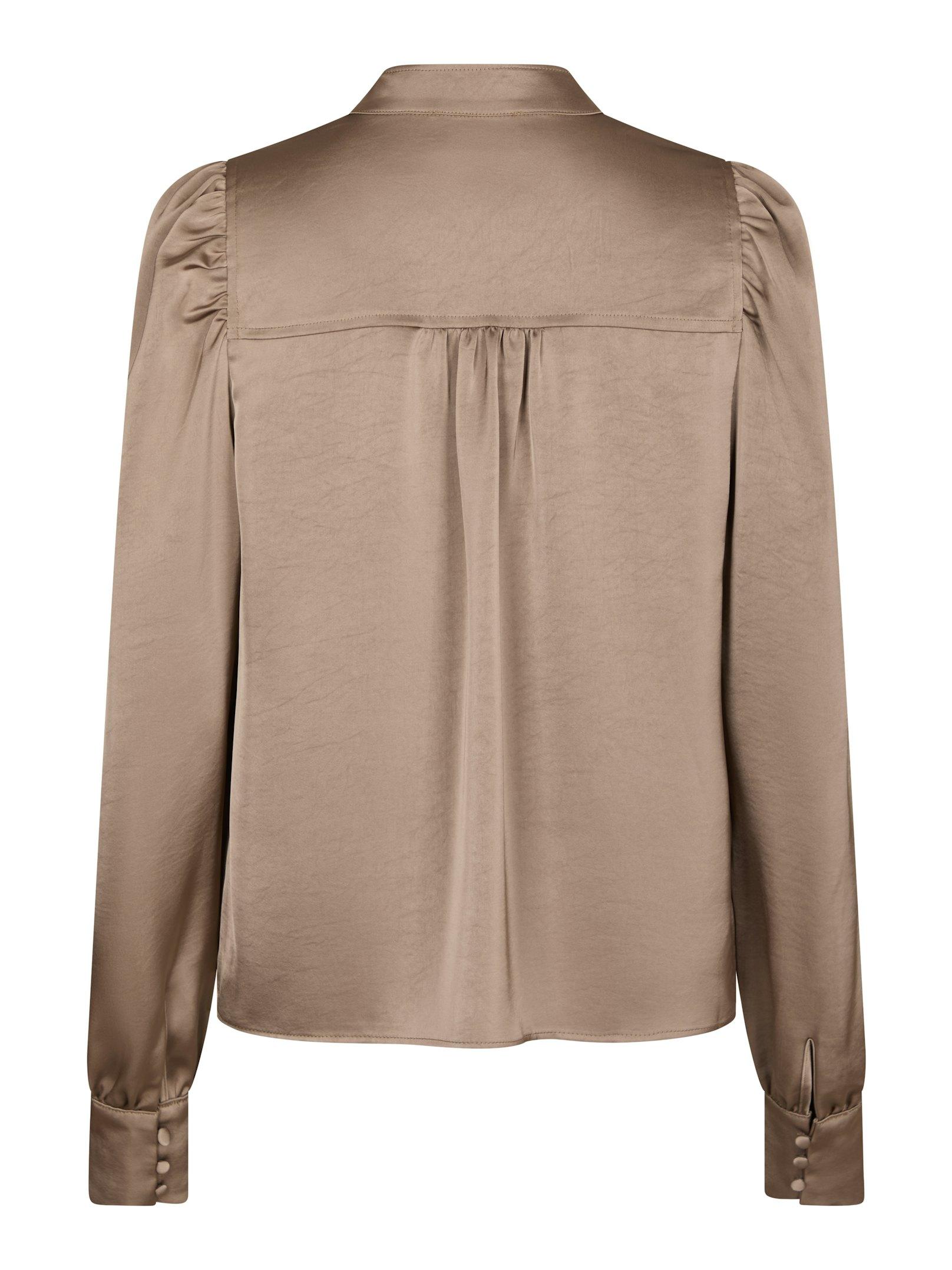 Rosslyn Heavy Sateen Blouse Dark Taupe - 2