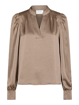 Rosslyn Heavy Sateen Blouse Dark Taupe