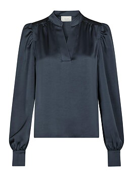 Rosslyn Heavy Sateen Blouse Midnight Blue