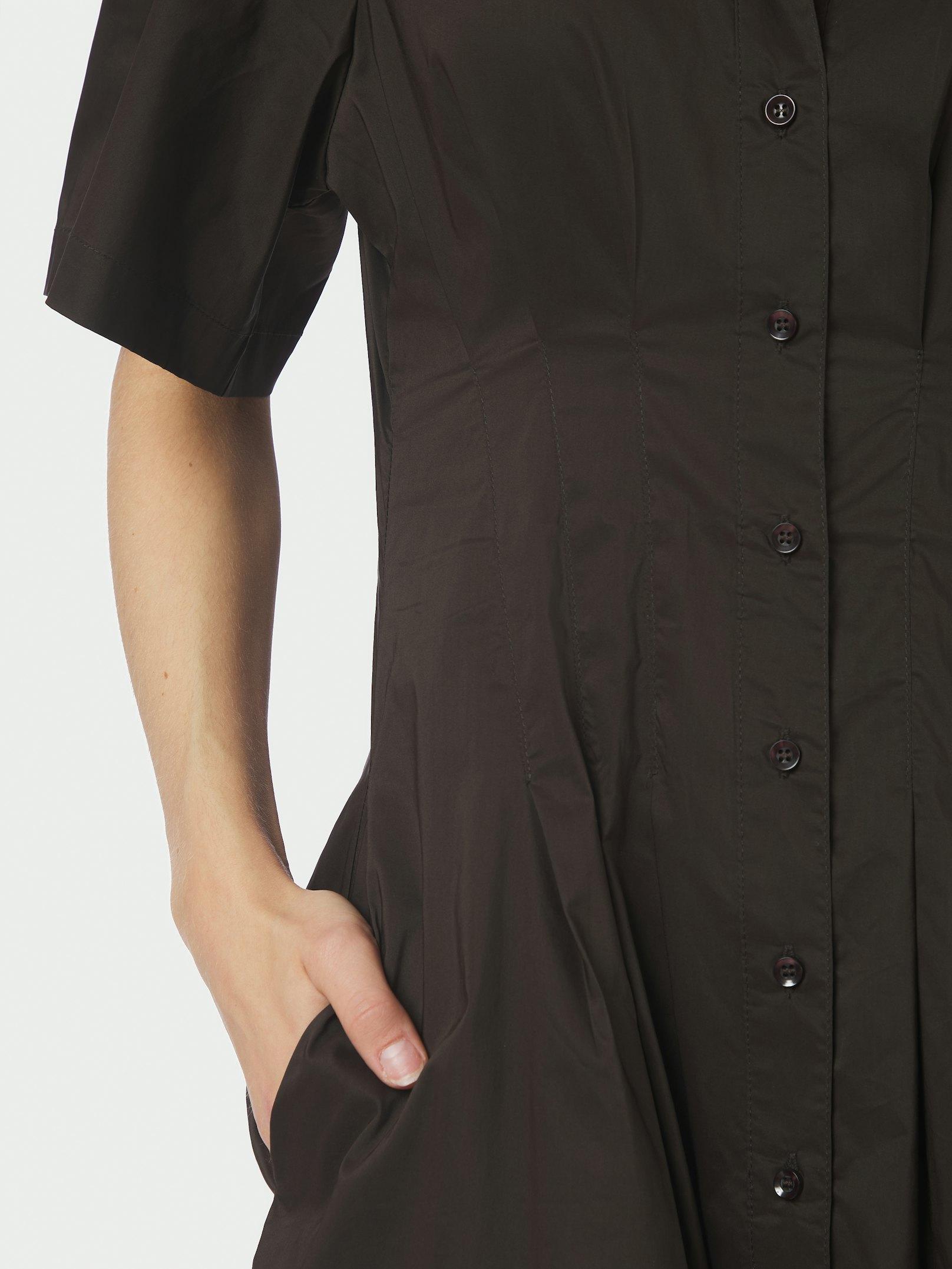 Baia Poplin Dress Chocolate Brown - 5