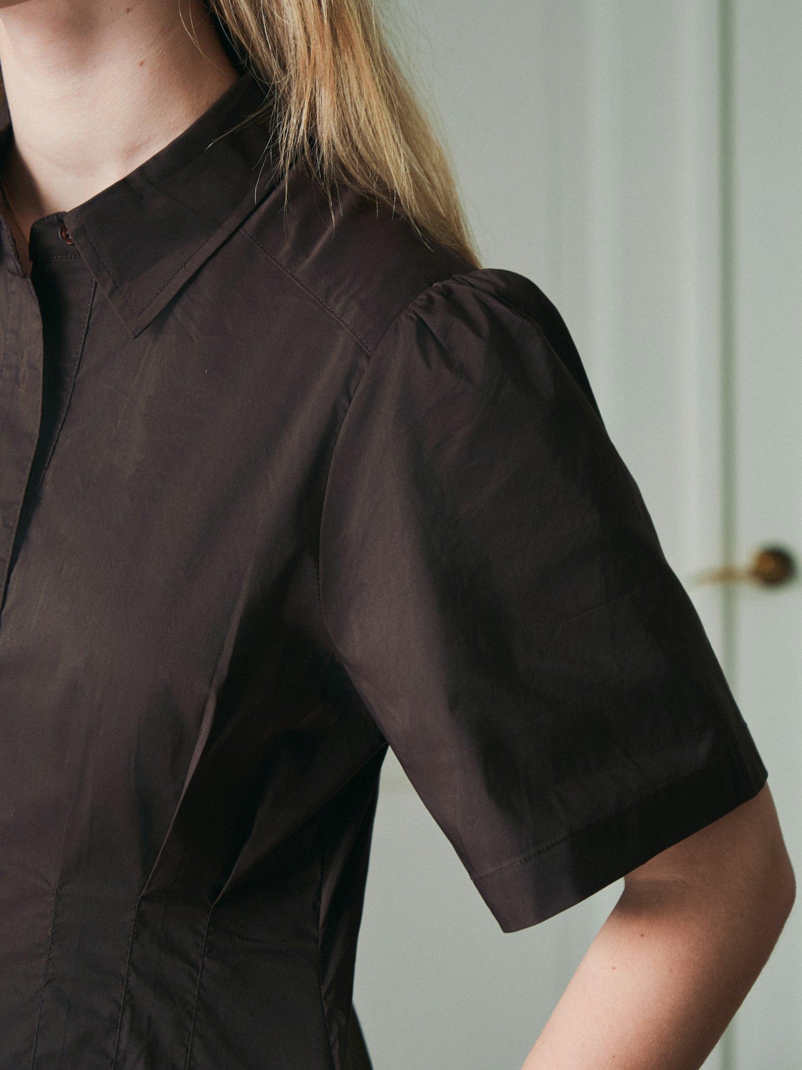 Baia Poplin Dress Chocolate Brown - 8