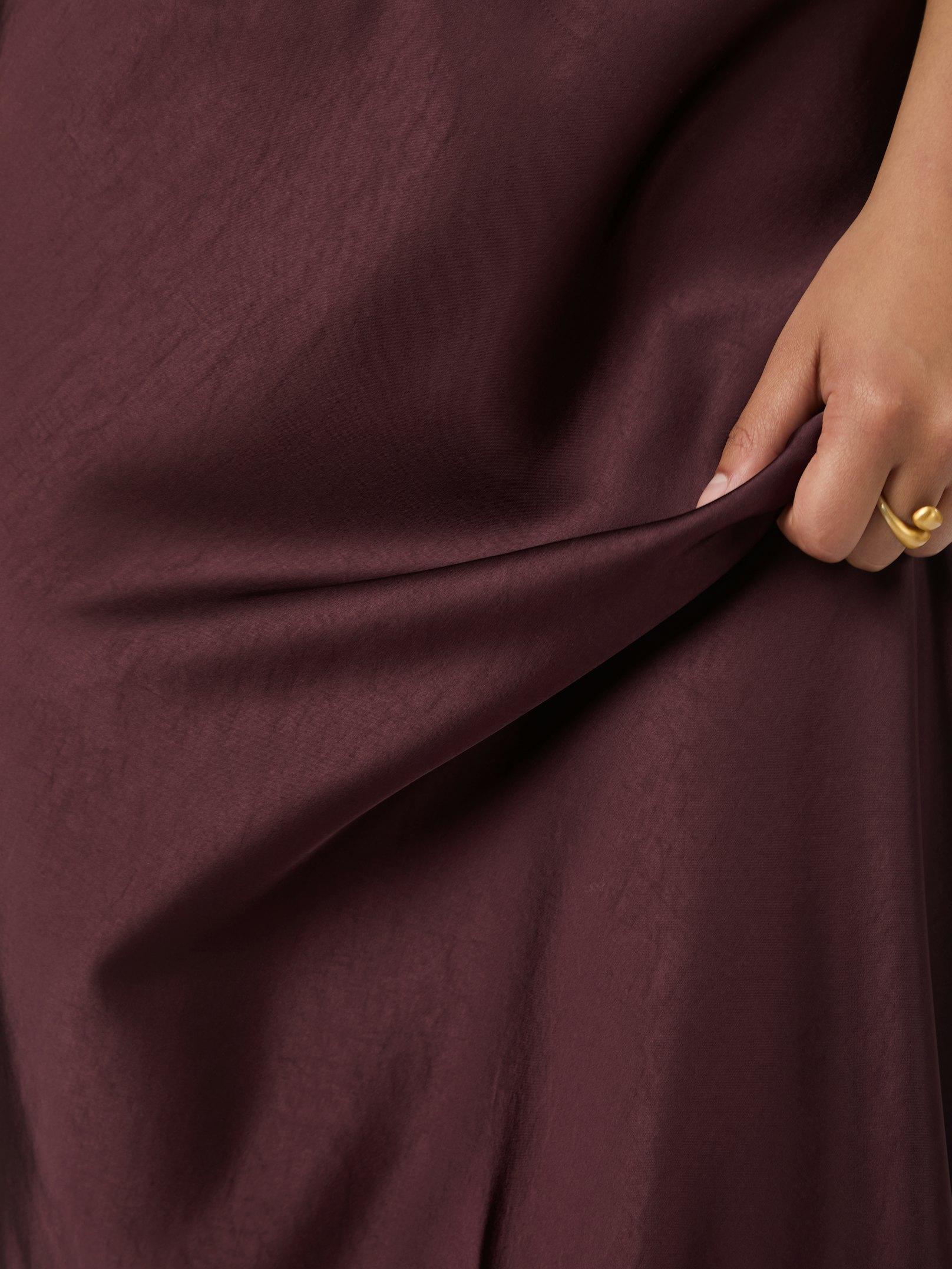 Vicky Heavy Sateen Skirt Burgundy - 6