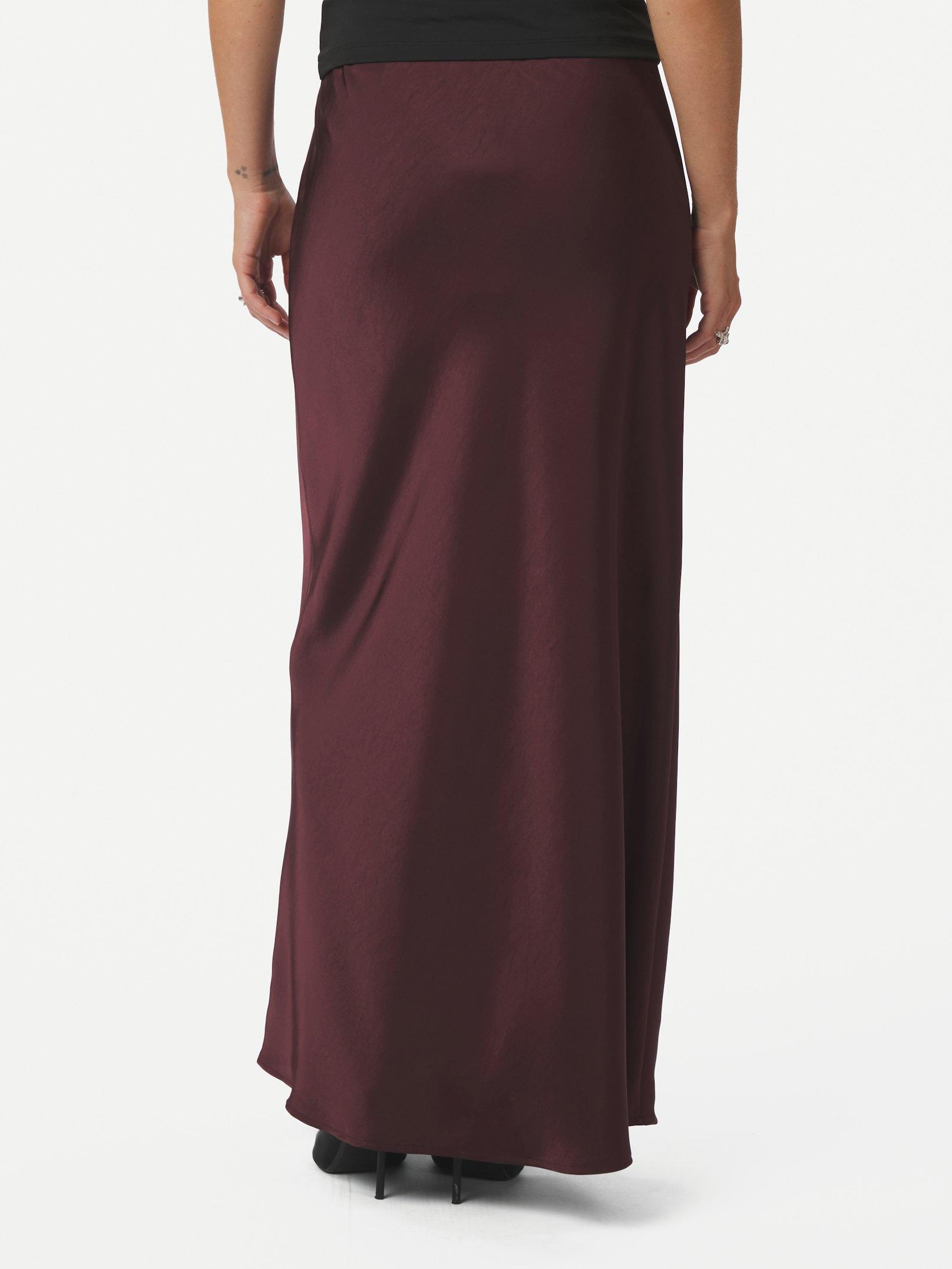 Vicky Heavy Sateen Skirt Burgundy - 4