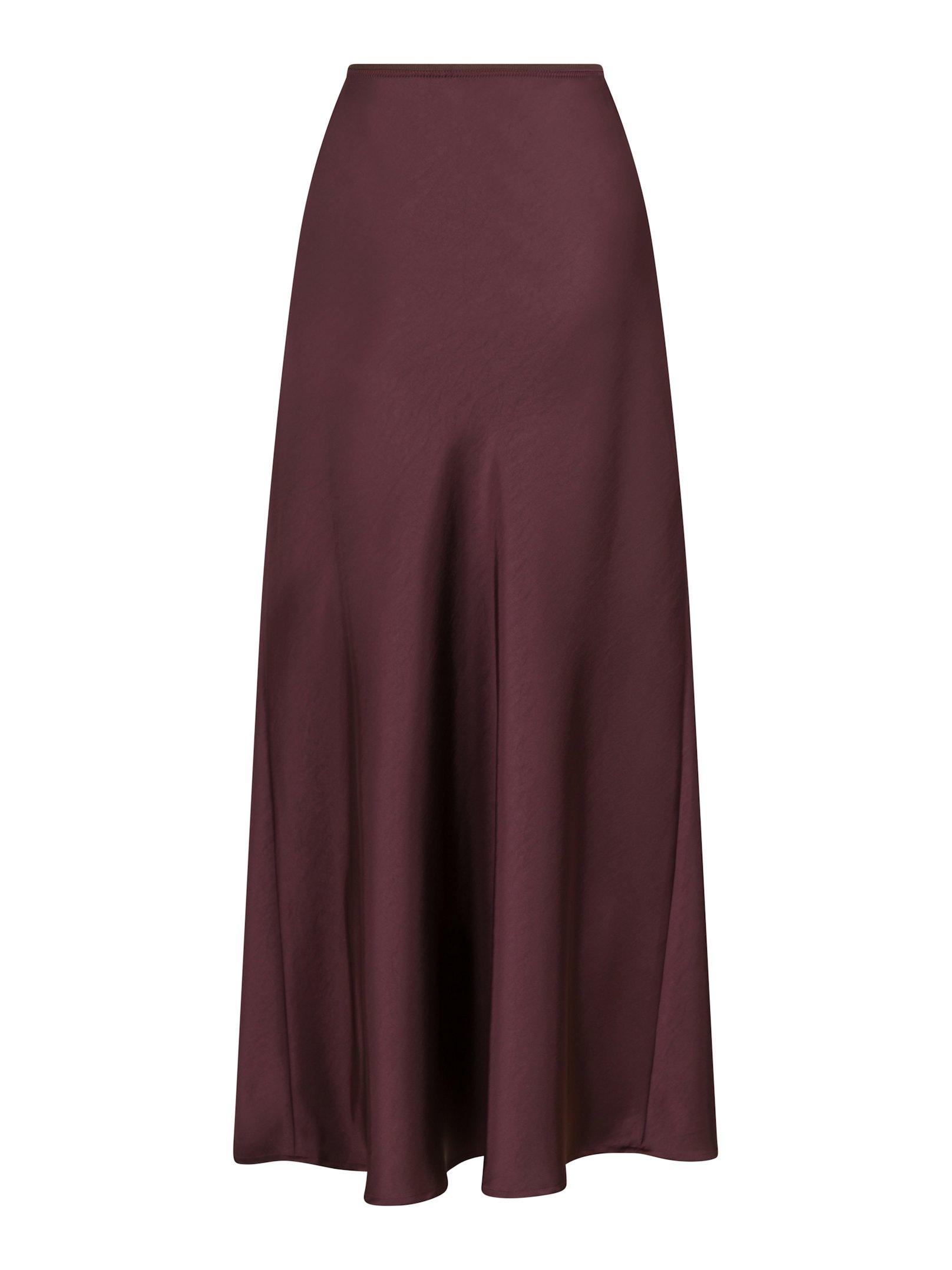 Vicky Heavy Sateen Skirt Burgundy - 2