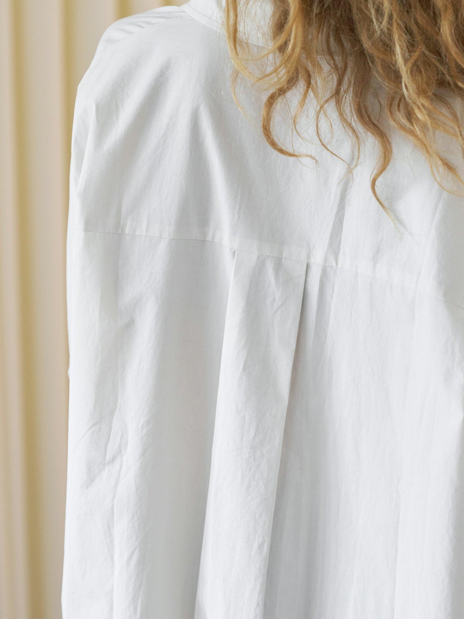 Halina Poplin Shirt Ivory - 8