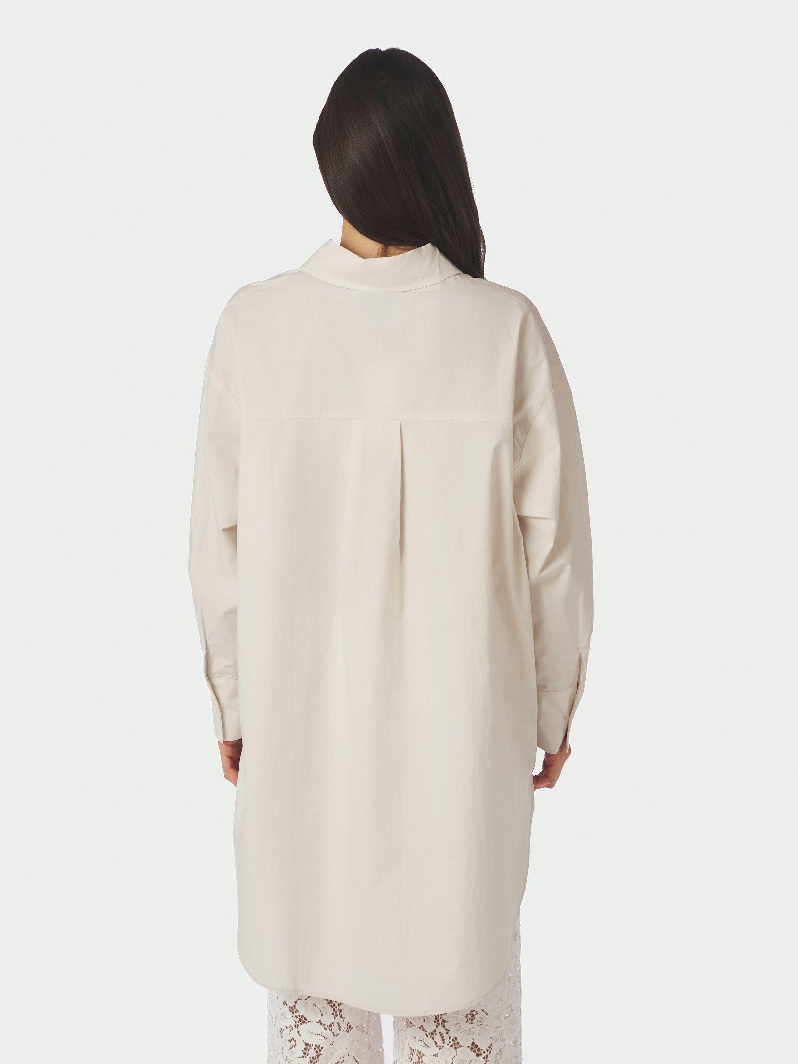 Halina Poplin Shirt Ivory - 4