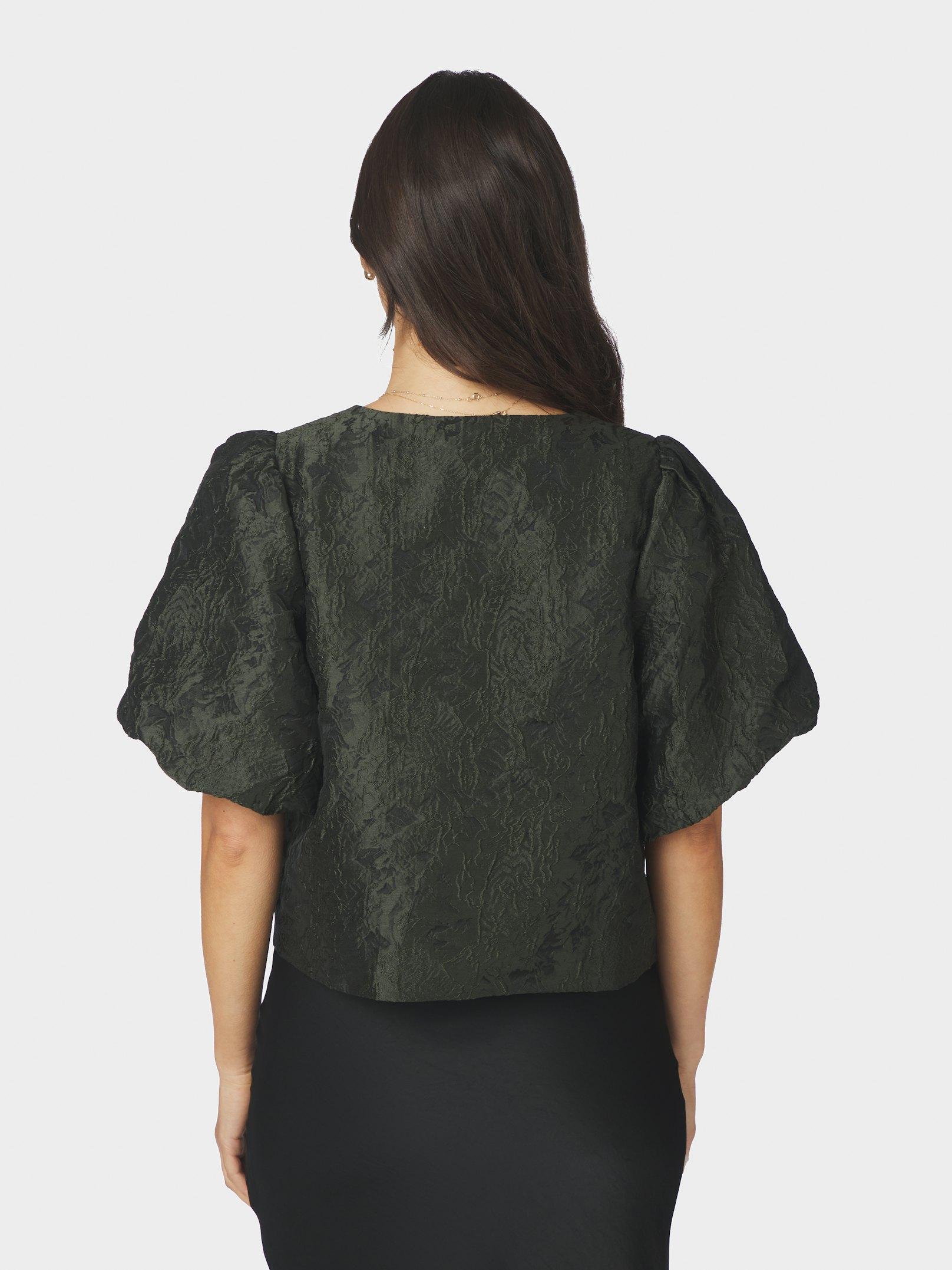 Aisa Brocade Blouse Dark green - 4