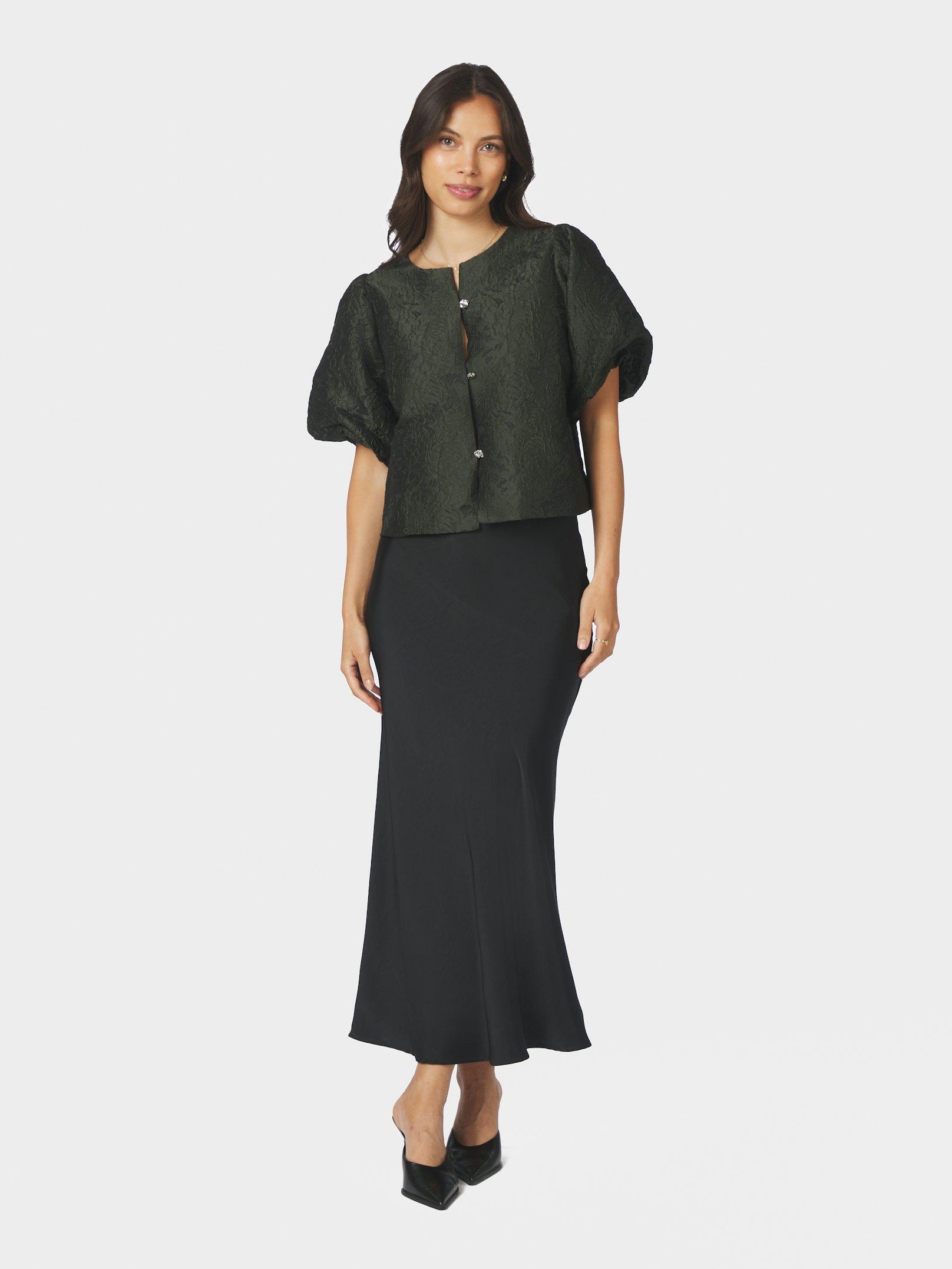 Aisa Brocade Blouse Dark green - 5