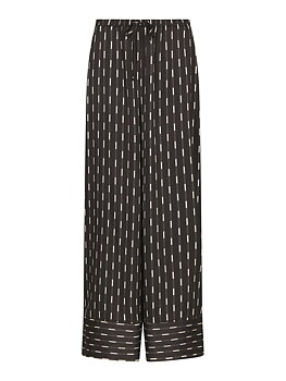 Sora Print Pants Dark brown
