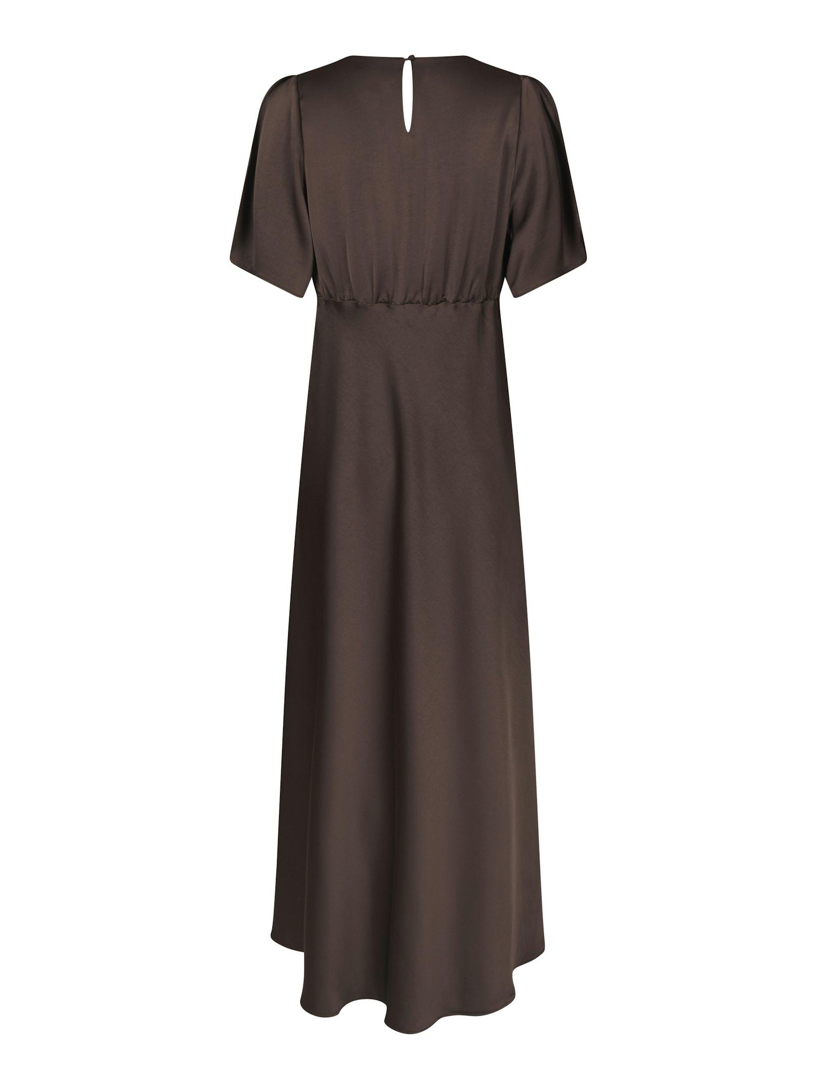 Zelina Heavy Sateen Dress Dark brown - 2