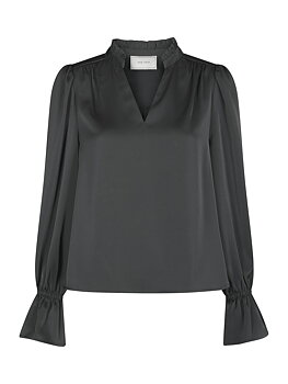 Amara Drapy Satin Blouse Antracit