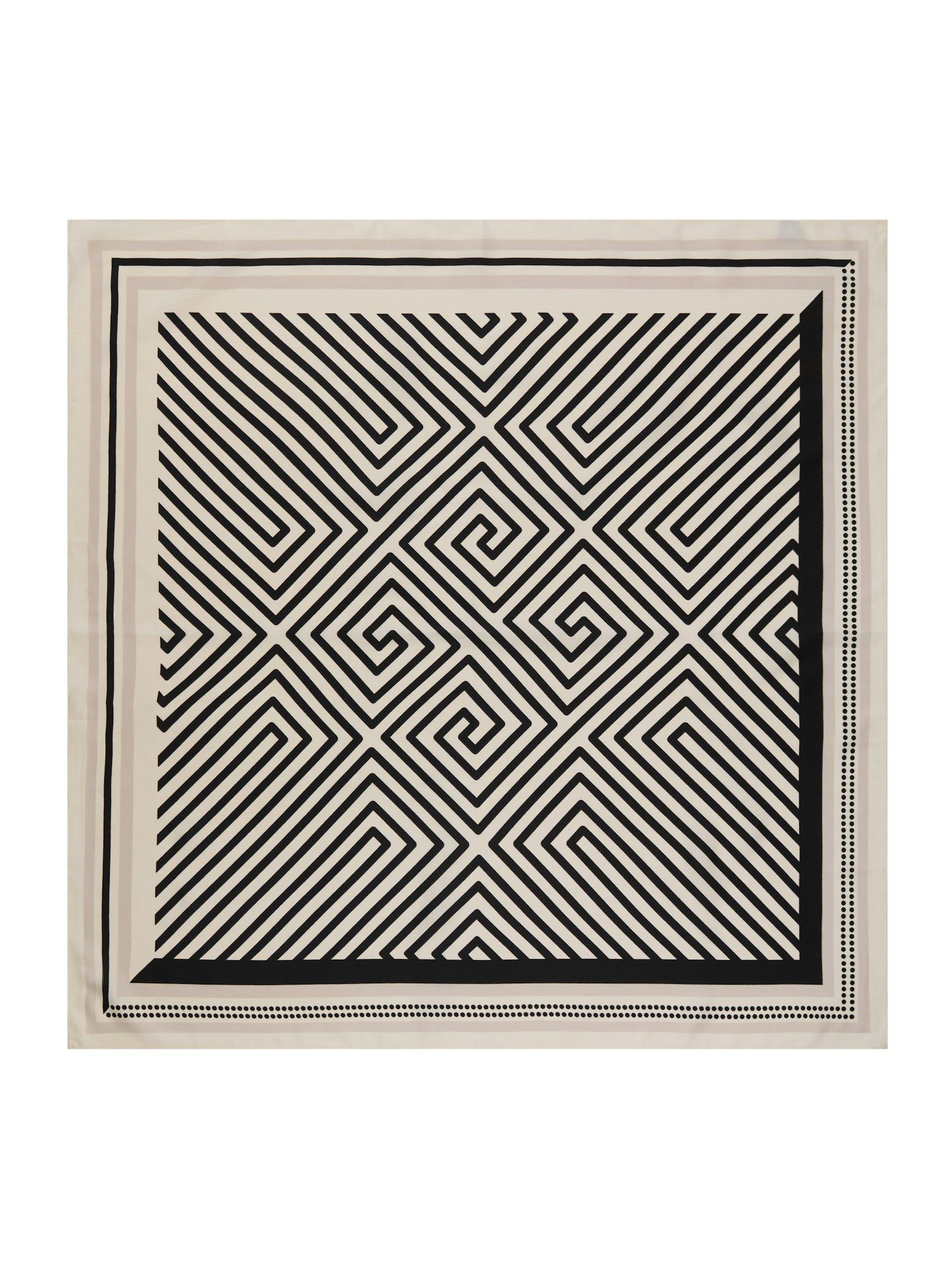 Kela Print Scarf Off White Black