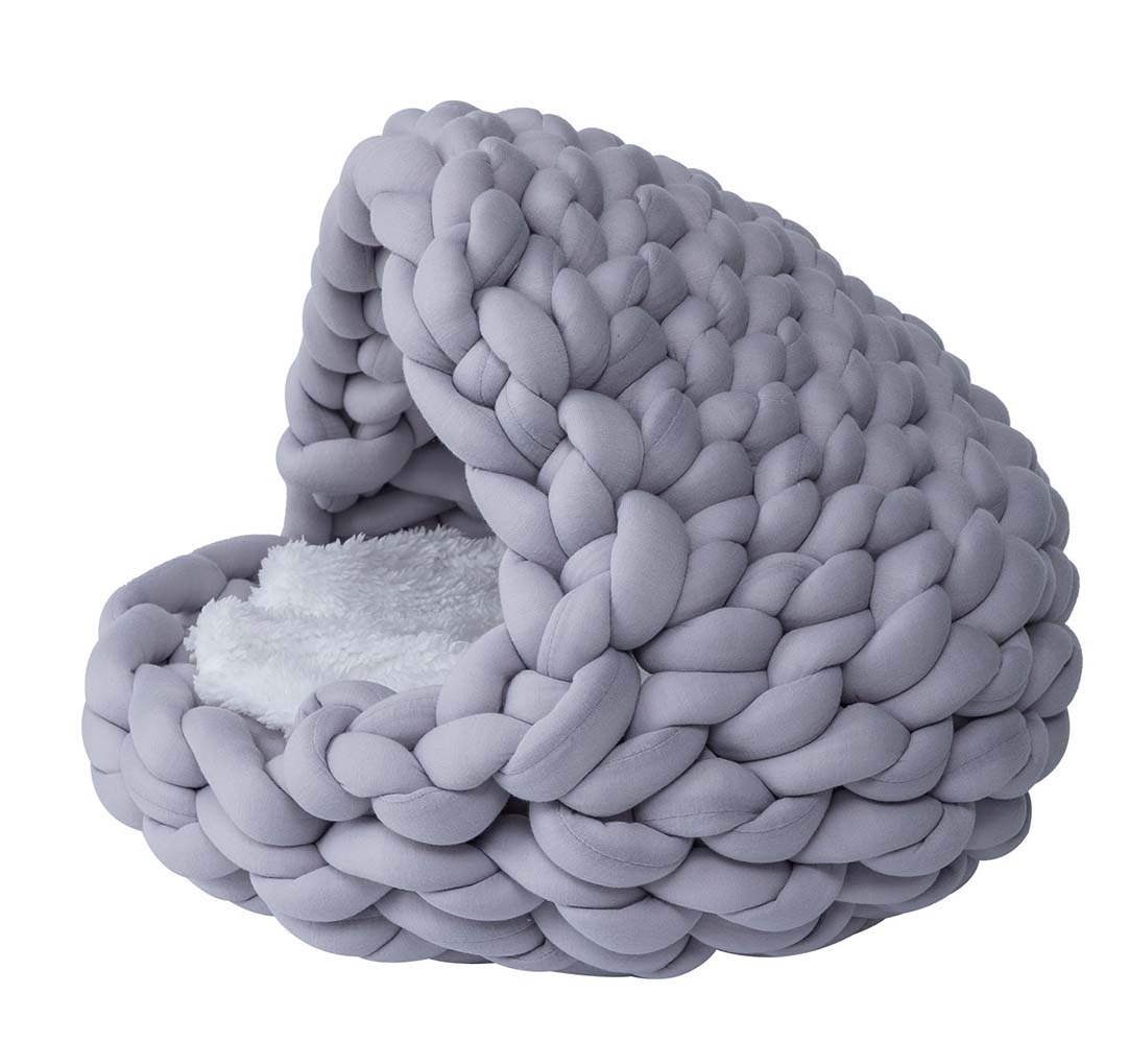KATTBÄDD IGLOO i flätat tyg - 3