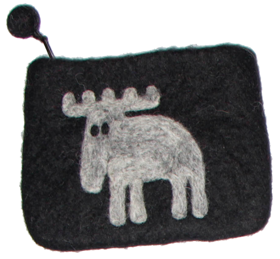 Felted purse, organic wool, black