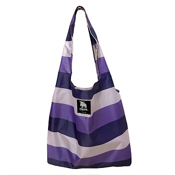 Foldable Bag Moz, Rpet Ripstop, striped purple