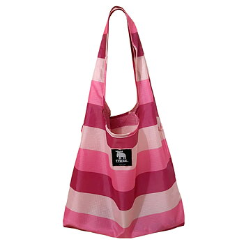 Foldable Bag Moz, Rpet Ripstop, striped pink