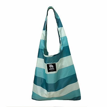 Foldable Bag Moz, Rpet Ripstop, striped blue