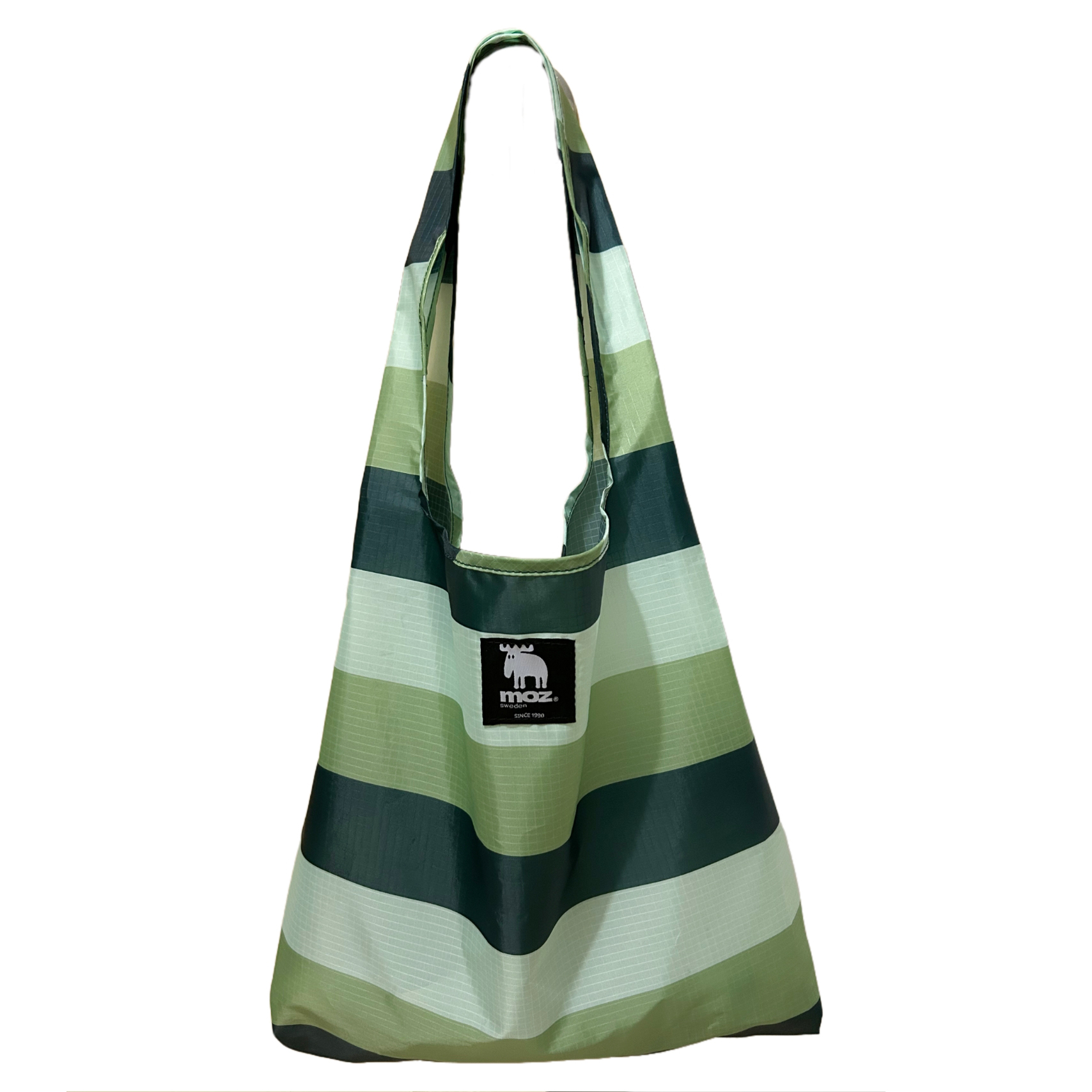 Foldable Bag Moz, Rpet Ripstop, striped green