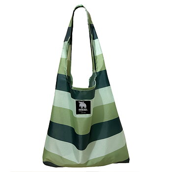 Foldable Bag Moz, Rpet Ripstop, striped green