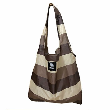 Foldable Bag Moz, Rpet Ripstop, striped beige