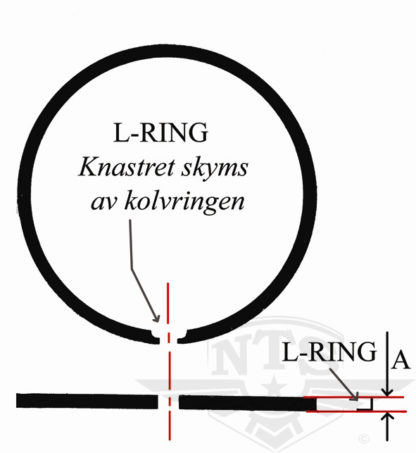 Stempelring Zündapp 39 mm L-ring. - 3