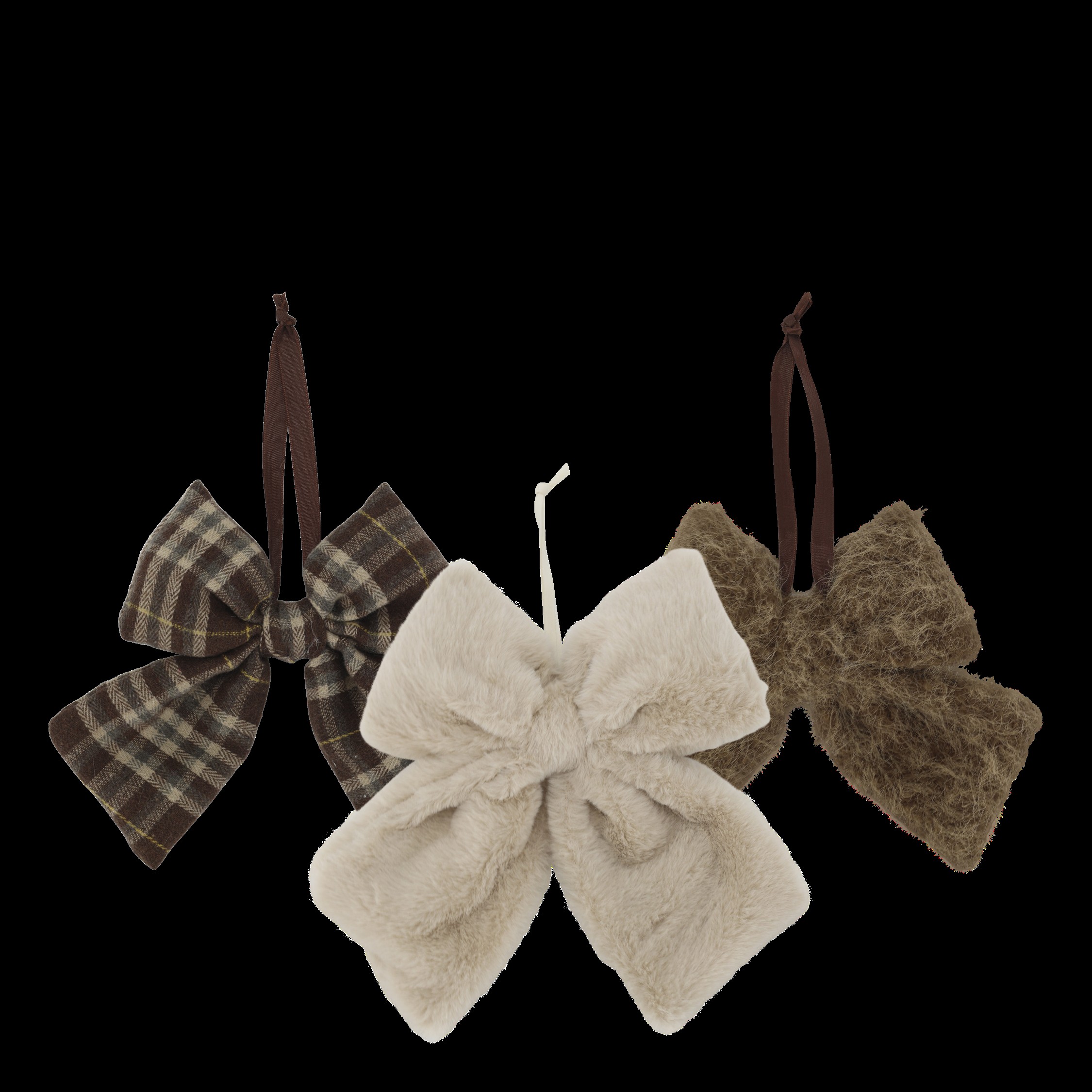 3-pack with Bows 32 cm & 26 cm - Beige/Mocca - 2
