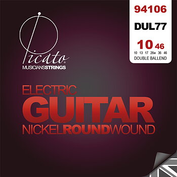 Picato DUL77 Nickel Roundwound Electric Guitar Strings 010-046 (Double Ball End)