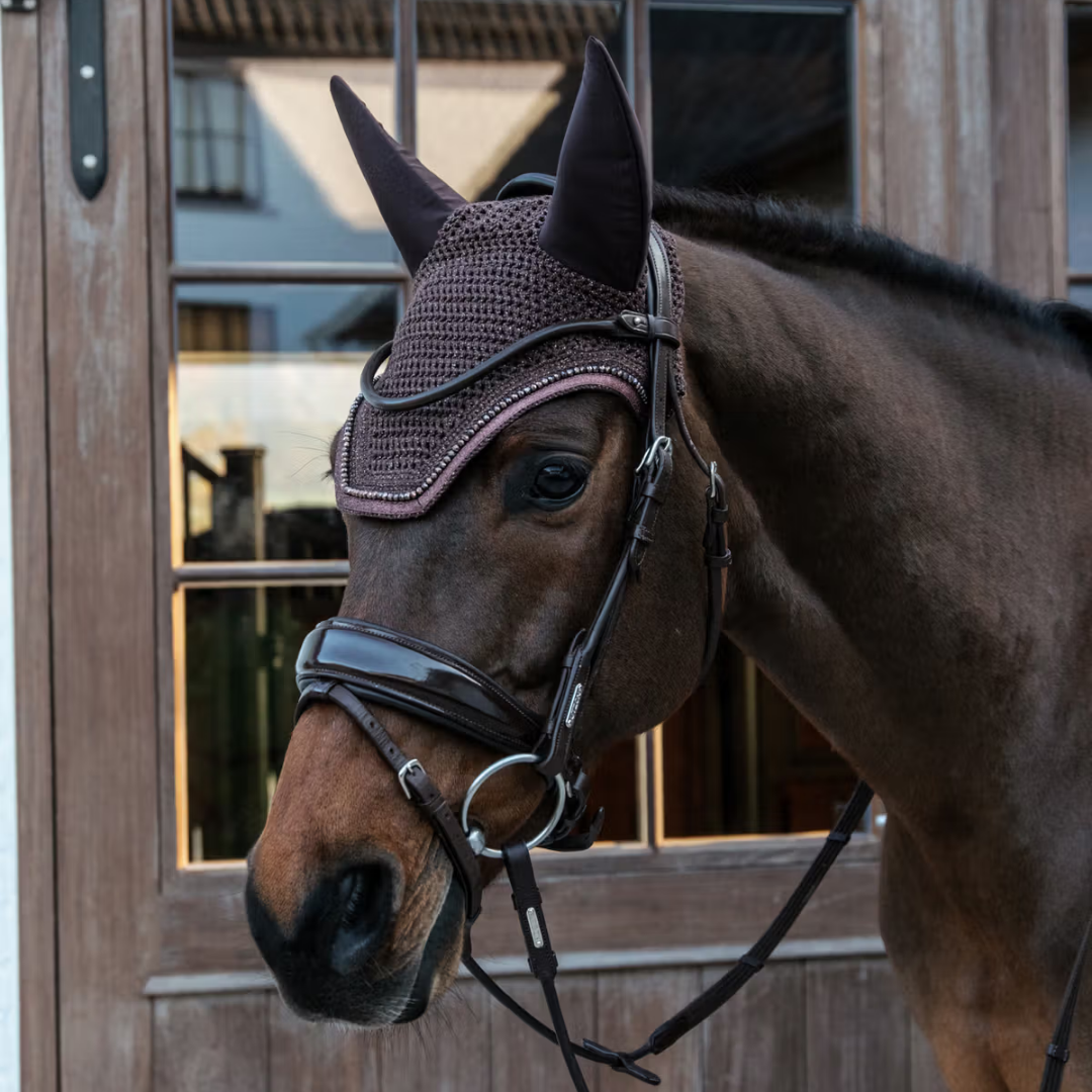 KENTUCKY FLY VEIL  WELLINGTON GLITTER BAND SOUNDLESS - BROWN