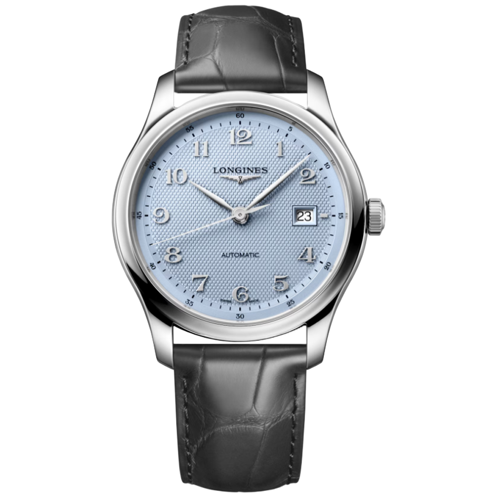 Longines L2.950.4.99.2 Master Collection 41 ljusblå med alligatorband