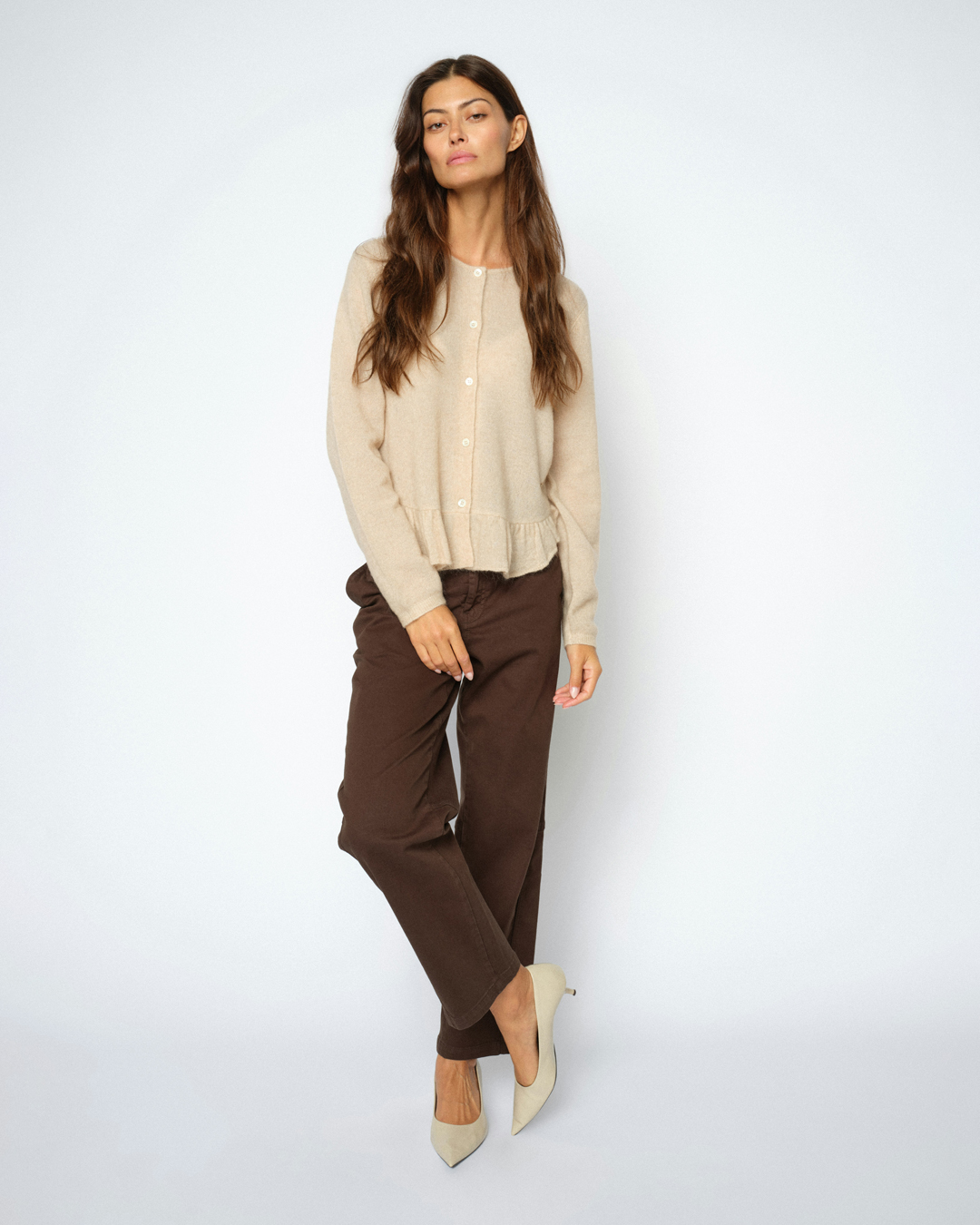 Byxa Aymen boyfriend ankel brun - 2